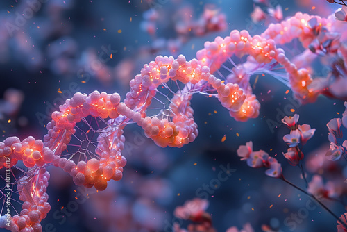 DNA molecule illustration, 3d illustration, creative