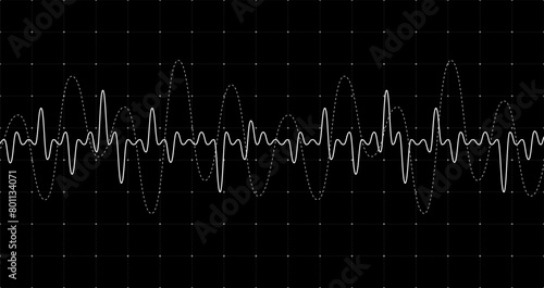 HUD digital futuristic user interface audio equalizer. Sci Fi high tech music sound wave screen. GUI or FUI cyber radio monitor dashboard black panel. Head up display UI infographic frequency graph