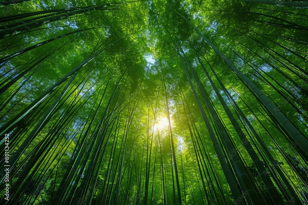 Bamboo Grove: Tall, slender bamboo stalks creating a serene atmosphere. Bamboo Grove: Tall, slender bamboo stalks creating a serene atmosphere.