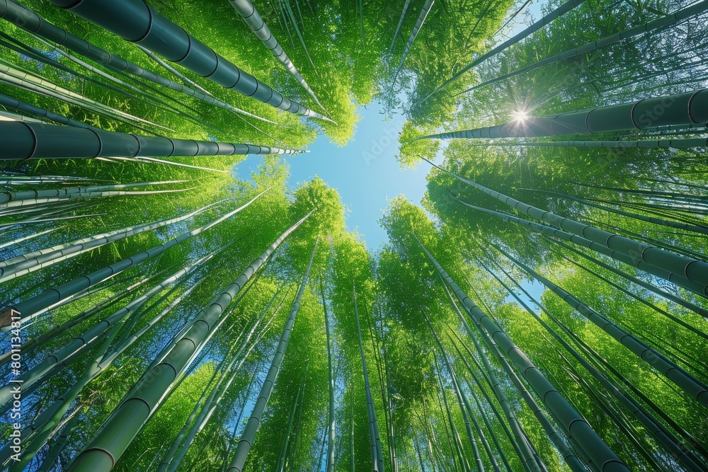Bamboo Grove: Tall, slender bamboo stalks creating a serene atmosphere. Bamboo Grove: Tall, slender bamboo stalks creating a serene atmosphere.