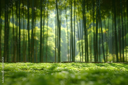 Bamboo Grove: Tall, slender bamboo stalks creating a serene atmosphere. 