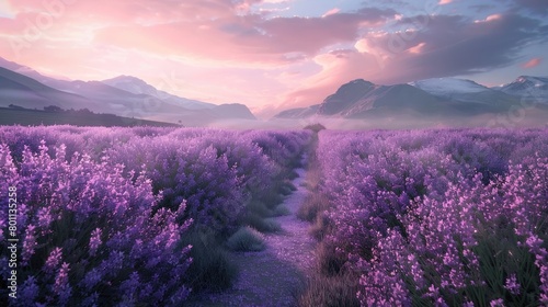 Generate a composite photo prompt featuring a lavender
