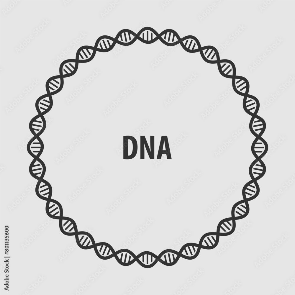 DNA abstract round frame, human genetic symbol DNA abstract round frame, human genetic symbol