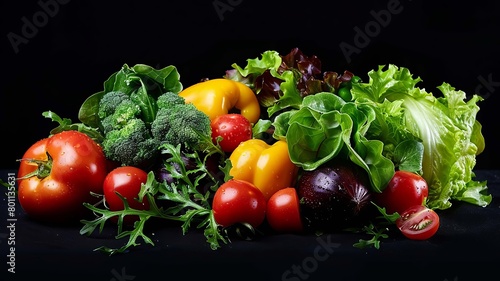 salad with vegetables on a dark background  Generative AI 