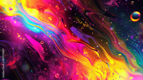 Multicolored abstract background with colored liquid