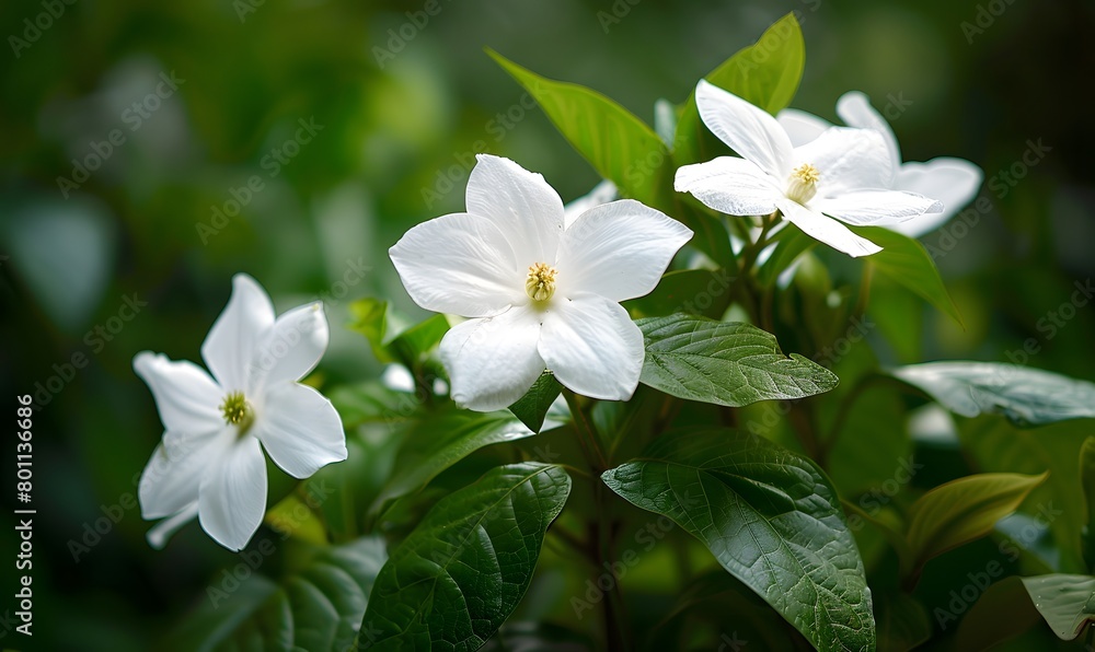 A tight shot of three white flowers, Generative AI A tight shot of three white flowers, Generative AI