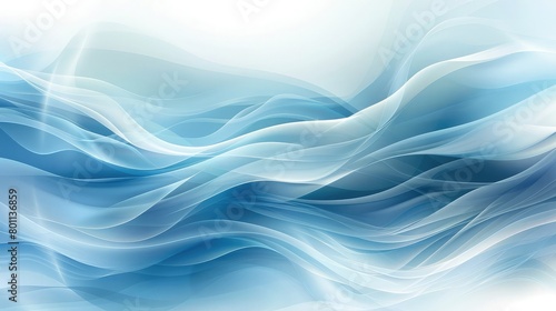 Abstract blue white smooth blurred waves background. Vector graphic design, The abstract background looks like waves glowing in different colors. Contains shiny line design elements