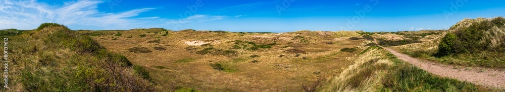 Hike in the dunes of Egfmond aan Zee on a sunny day