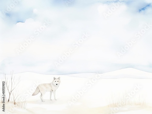 lone wolf  snowy landscape