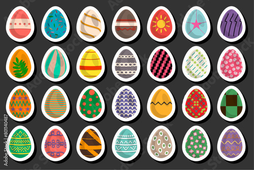 Illustration on theme celebration holiday Easter with hunt colorful bright eggs