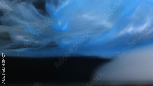 Mystical Blue Smoke Dance in Dimly Lit Studio (ID: 801141007)