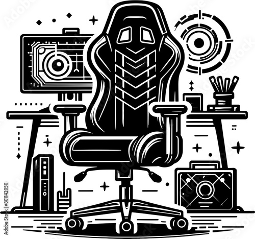 Gaming chair furniture icon 8