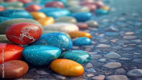 colored stones, Generative AI,