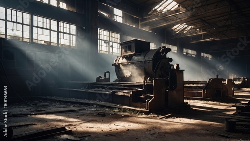 Abandoned Factory InteriorRealistic Details - A Captivating Urban Exploration Scene.