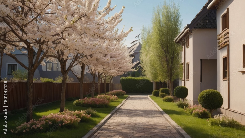 Quiet Residential Area inPeaceful Environment Captured in Photorealistic Image Quiet Residential Area inPeaceful Environment Captured in Photorealistic Image