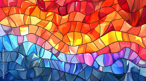 abstract vector stained-glass mosaic background marble background. Generative AI.
