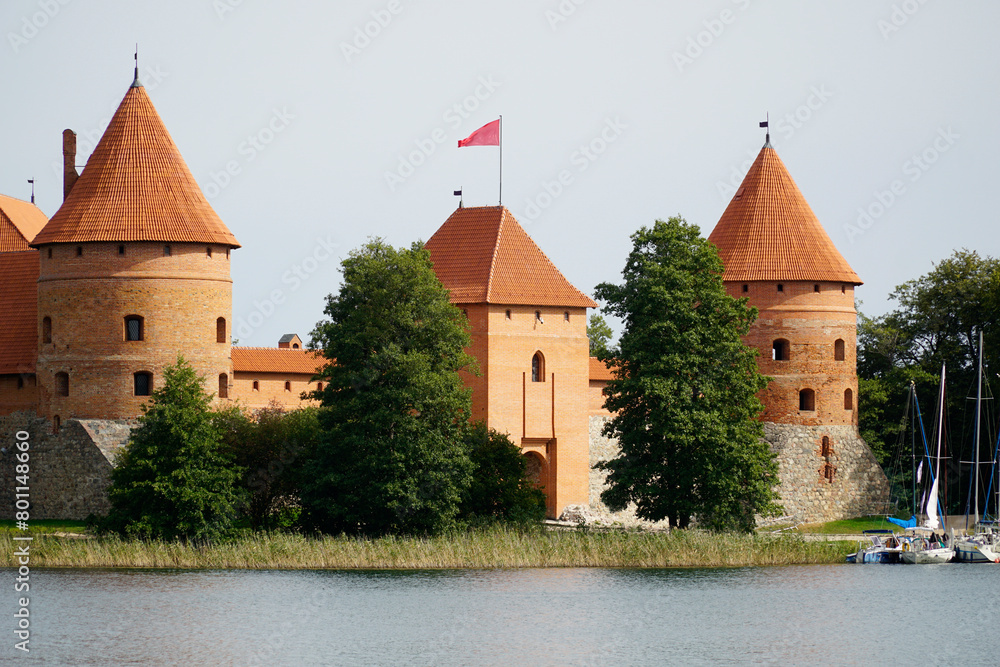 Fototapeta premium Trakai, Lithuania - Medieval castle on Galve Lake