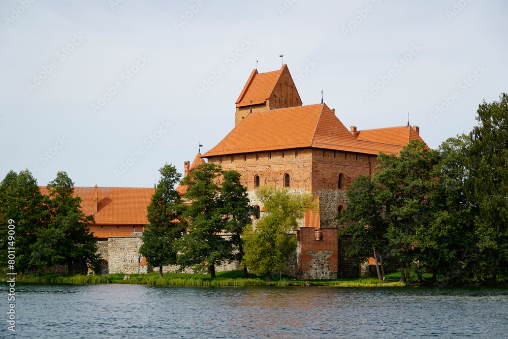 Obraz premium Trakai, Lithuania - Medieval castle on Galve Lake
