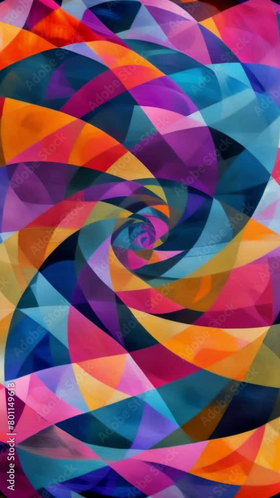 a colorful swirl of geometric shapes on a blue background. Videophone a colorful swirl of geometric shapes on a blue background. Videophone