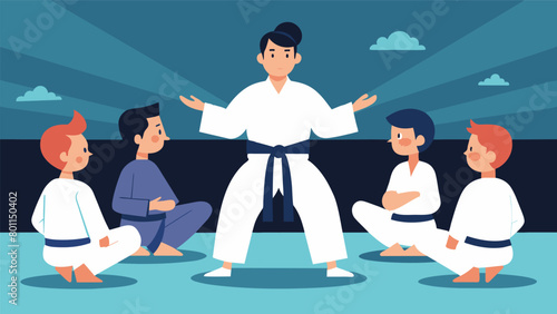 A sensei demonstrating the subtle variations and nuances of a particular kata form to a group of attentive students.