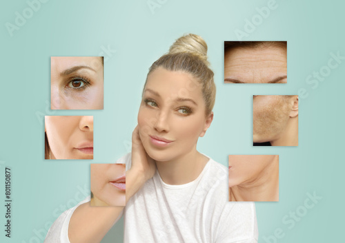 Signs of skin aging,signs of premature aging,
Wrinkles and fine lines,Age spots,Sagging skin,Dehydrated skin,eyelid area