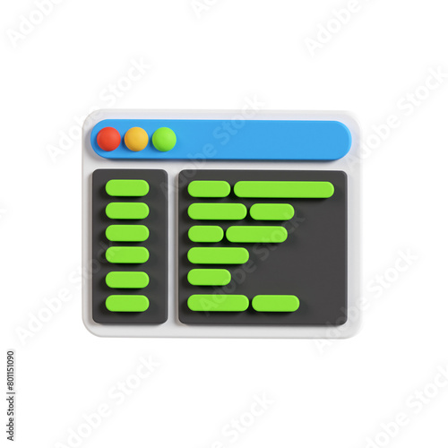 Web Coding 3D Icons photo