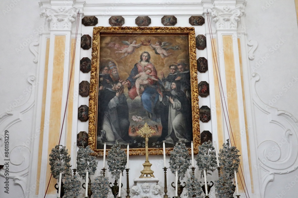 Maiori - Dipinto settecentesco Madonna del Rosario nella Chiesa di San Domenico