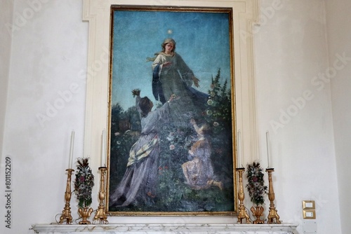 Obraz na płótnie Maiori - Dipinto ottocentesco La madonna de la Salette nel Santuario di Santa Maria a Mare w salonie