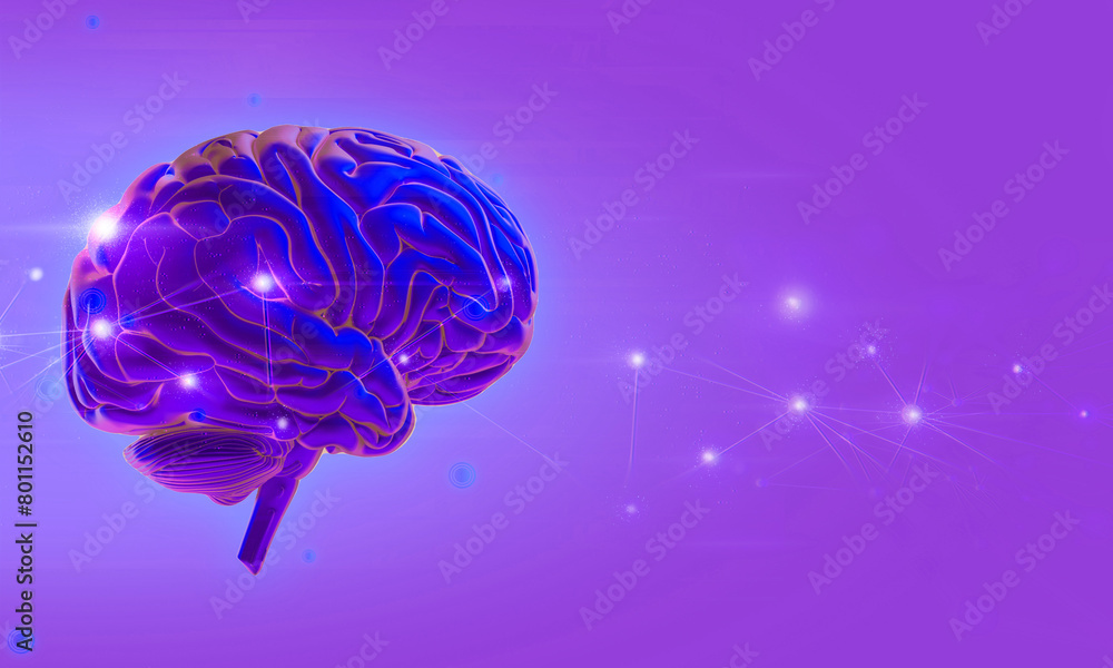 3d brain of human healthcare illustration rendering, health of neuron cell, think of idea on background 3d brain of human healthcare illustration rendering, health of neuron cell, think of idea on background