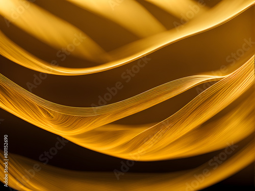 Abstract background composed of golden waves, luxurious and high-end background, leaving blank space for text, with a silky feel