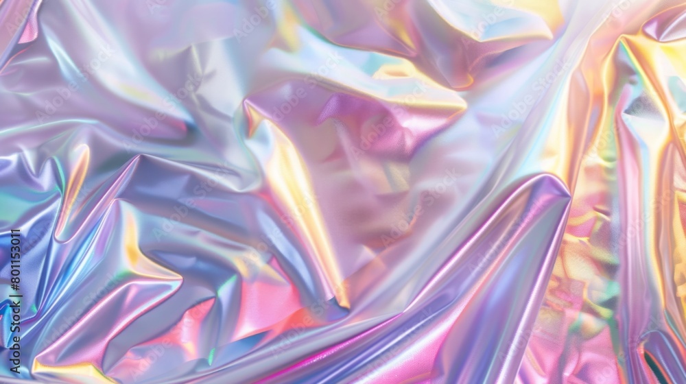 Fototapeta premium Holographic effect foil texture background,&nbsp;abstract textured colorful plastic background