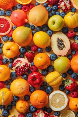 Fruit Pattern on Simple Background