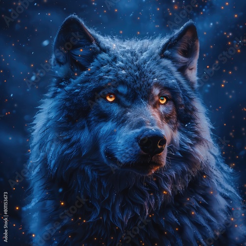 Image of wolves and stars