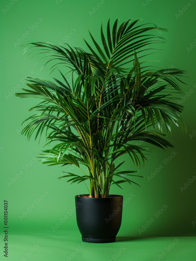 Obraz premium Vibrant Bamboo Palm in Pastel Pot