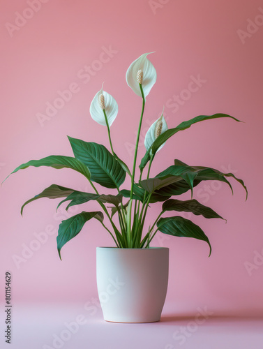 Elegant Peace Lily in a terracotta pot