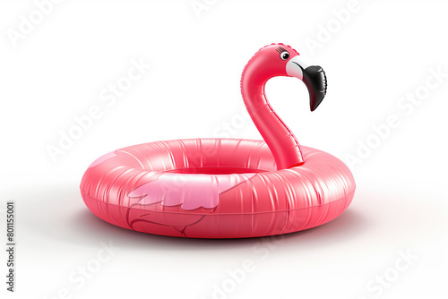 pink flamingo inflatable dinghy lilo, transparent background © Layerform