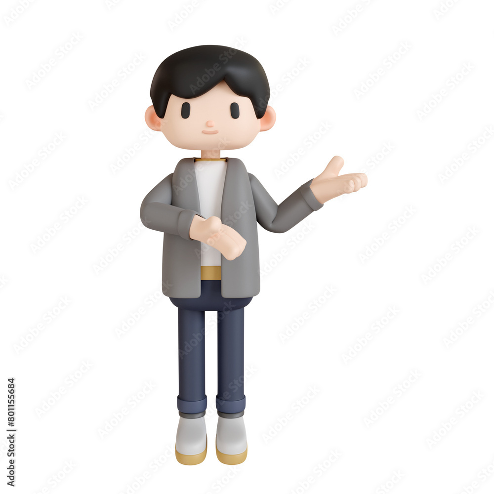 3d rendering a man standing and presenting with his hand outstretched to the right transparent 3d rendering a man standing and presenting with his hand outstretched to the right transparent