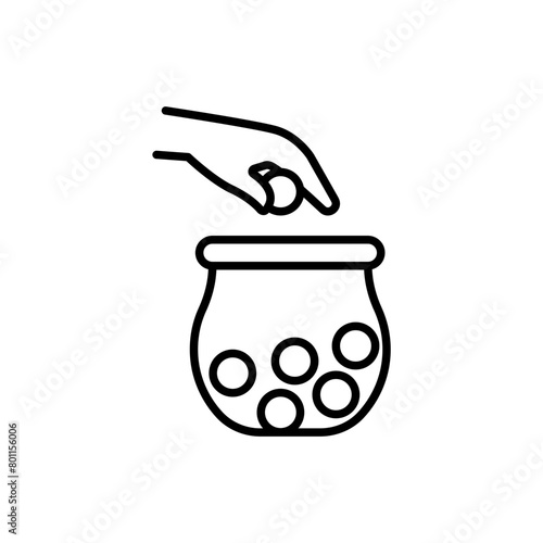 Pick raffle outline icons, minimalist vector illustration ,simple transparent graphic element .Isolated on white background