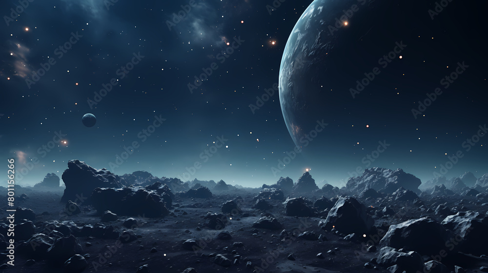 Fototapeta premium Empty moon landscape