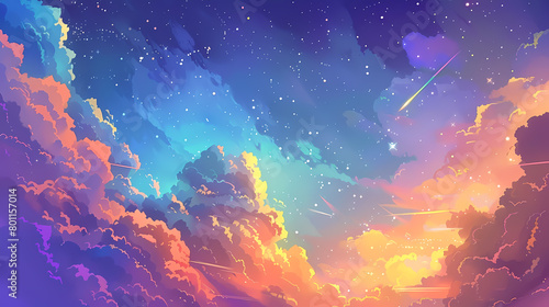 fantasy, clouds, color, art, illustration