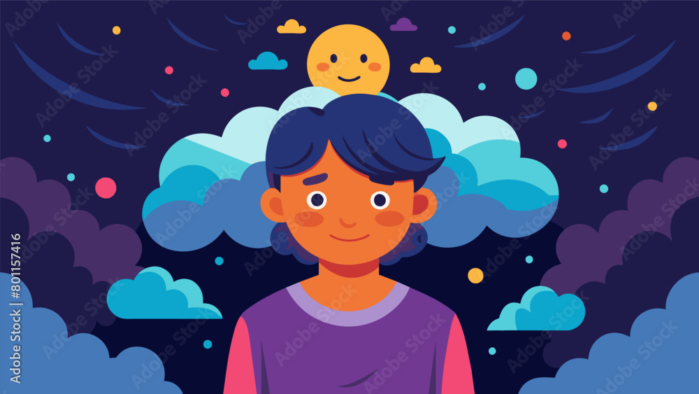 An animated GIF of a person surrounded by dark clouds representing their depression. As they undergo ketamine therapy the clouds disperse and the.