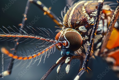 Aedes Mosquito in Hyperreal Detail A Glimpse into the Minuscule World of Disease Carriers photo