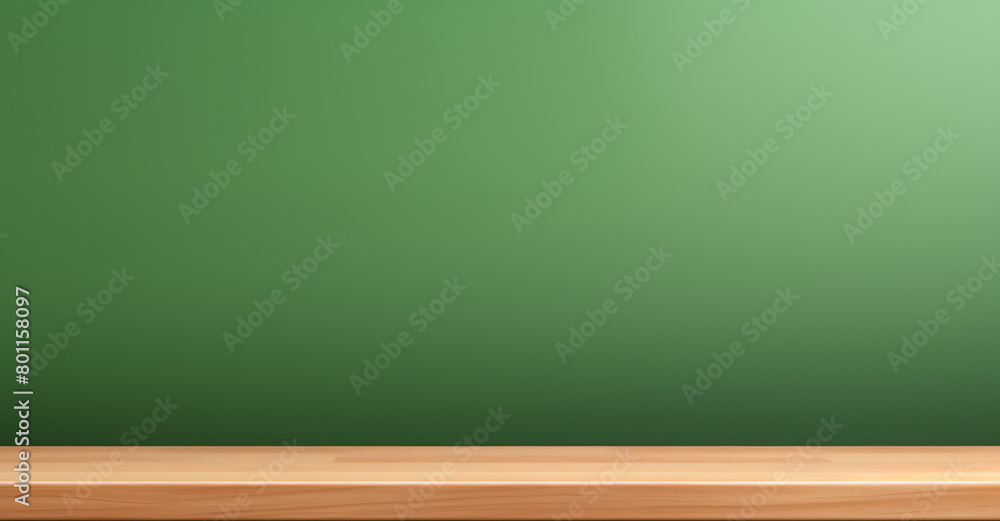 wood table green wall background panoramic banner mockup for display of product. eco friendly interior concept, wood table green wall background panoramic banner mockup for display of product. eco friendly interior concept,