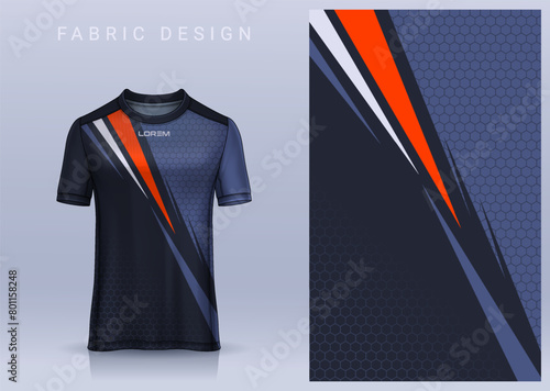 Fabric textile design for Sport t-shirt, Soccer jersey mockup for football club. uniform front view.	