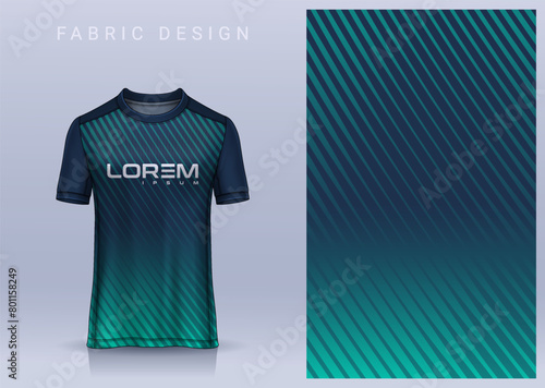 Fabric textile design for Sport t-shirt, Soccer jersey mockup for football club. uniform front view.	