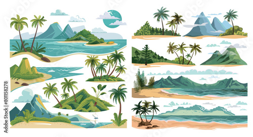 Beach landscape sea, mountain, and coast