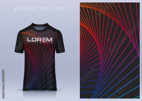 Fabric textile design for Sport t-shirt, Soccer jersey mockup for football club. uniform front view.	
