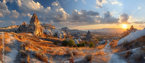 Cappadocias AweInspiring Landscape of Fairy Chimneys and Soaring Hot Air Balloons photo