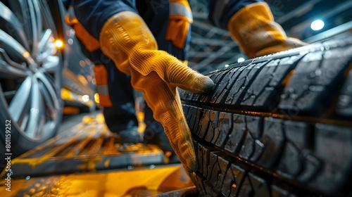 Car Maintenance and Servicing at the Auto Repair Center with Technicians Repairing Tires and Providing Insurance Support for a Range of Automotive