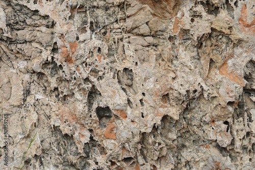 Texture de roche calcaire sédimentaire dans les calanques photo